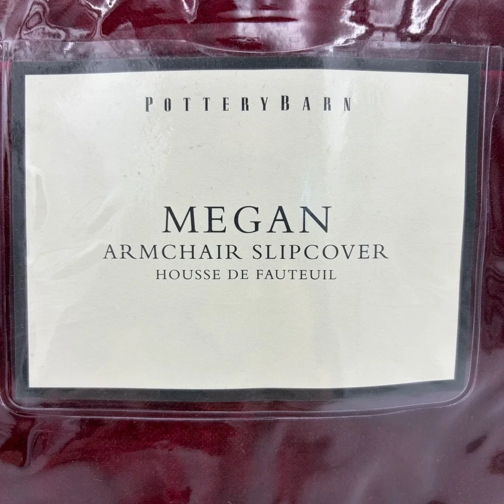 NEW Pottery Barn Megan Armchair Slipcover Red Burgundy Velvet 9424243‎